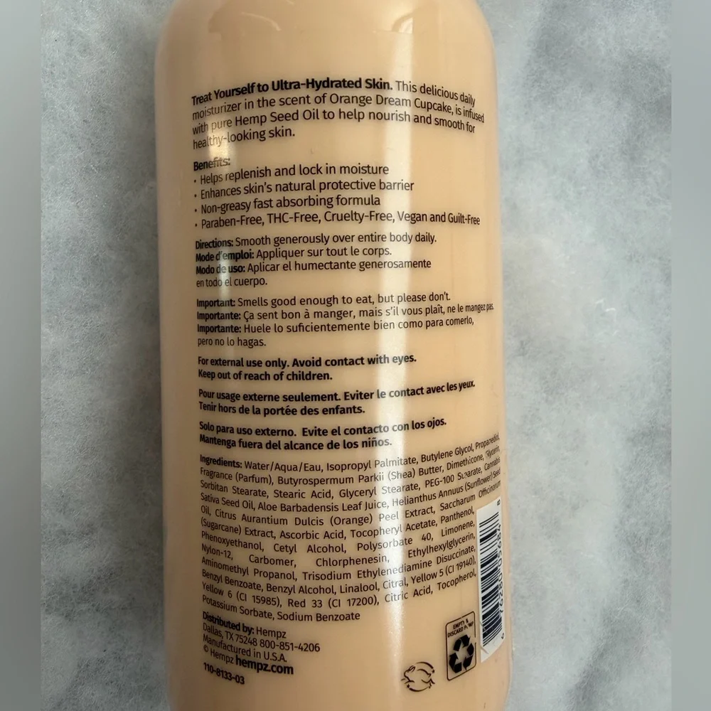 Hempz Orange Dream Cupcake Body Lotion w/Pump 16.5 fl oz New/Sealed
